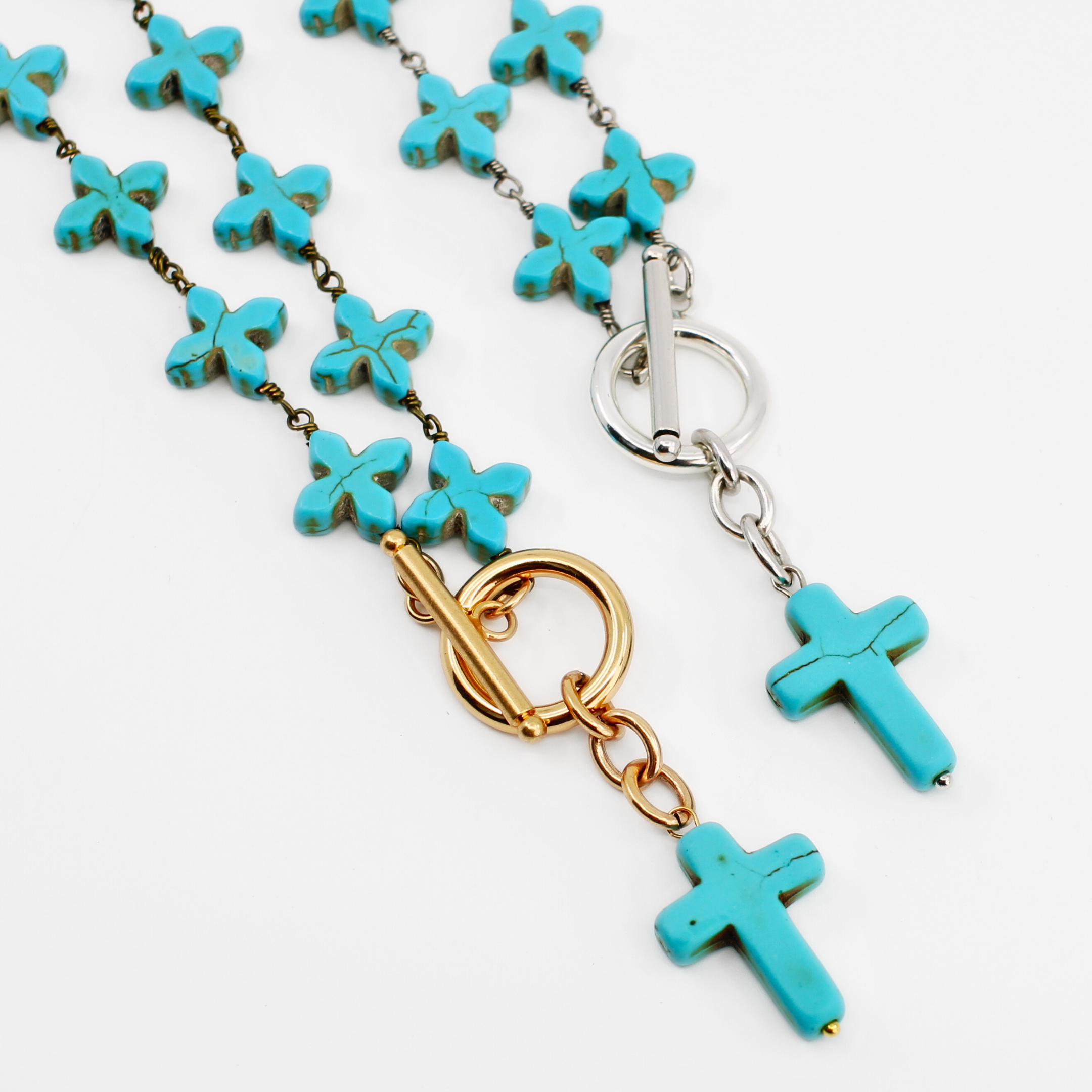 Howlite Cross Rosary Choker Limited Edition Necklace