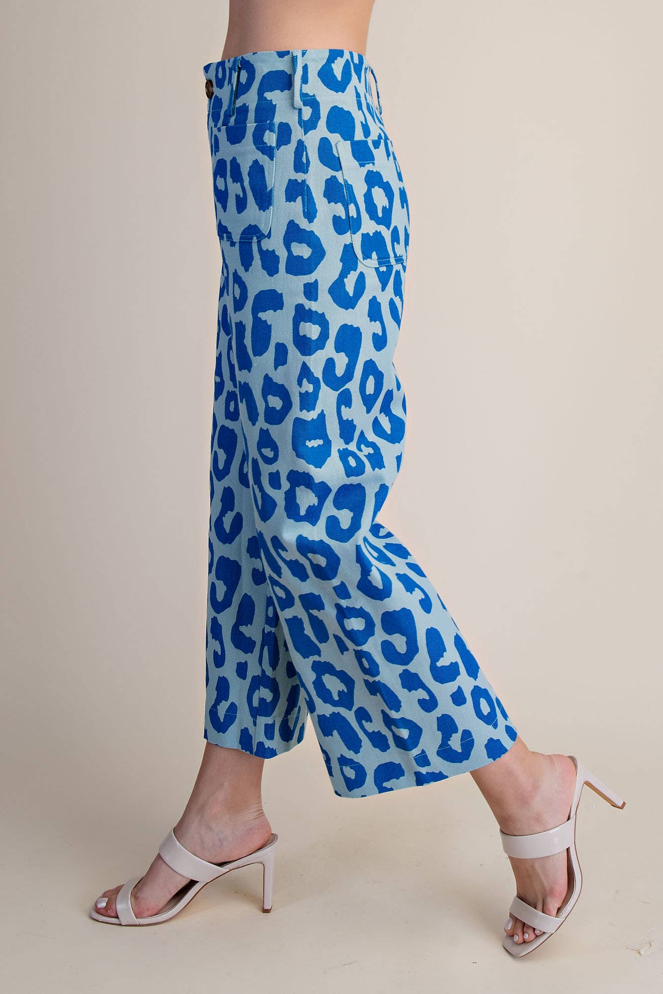 Colette Cropped Wide-Leg Neon Leopard Pants