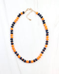 Ellison Stone Necklace Navy Orange