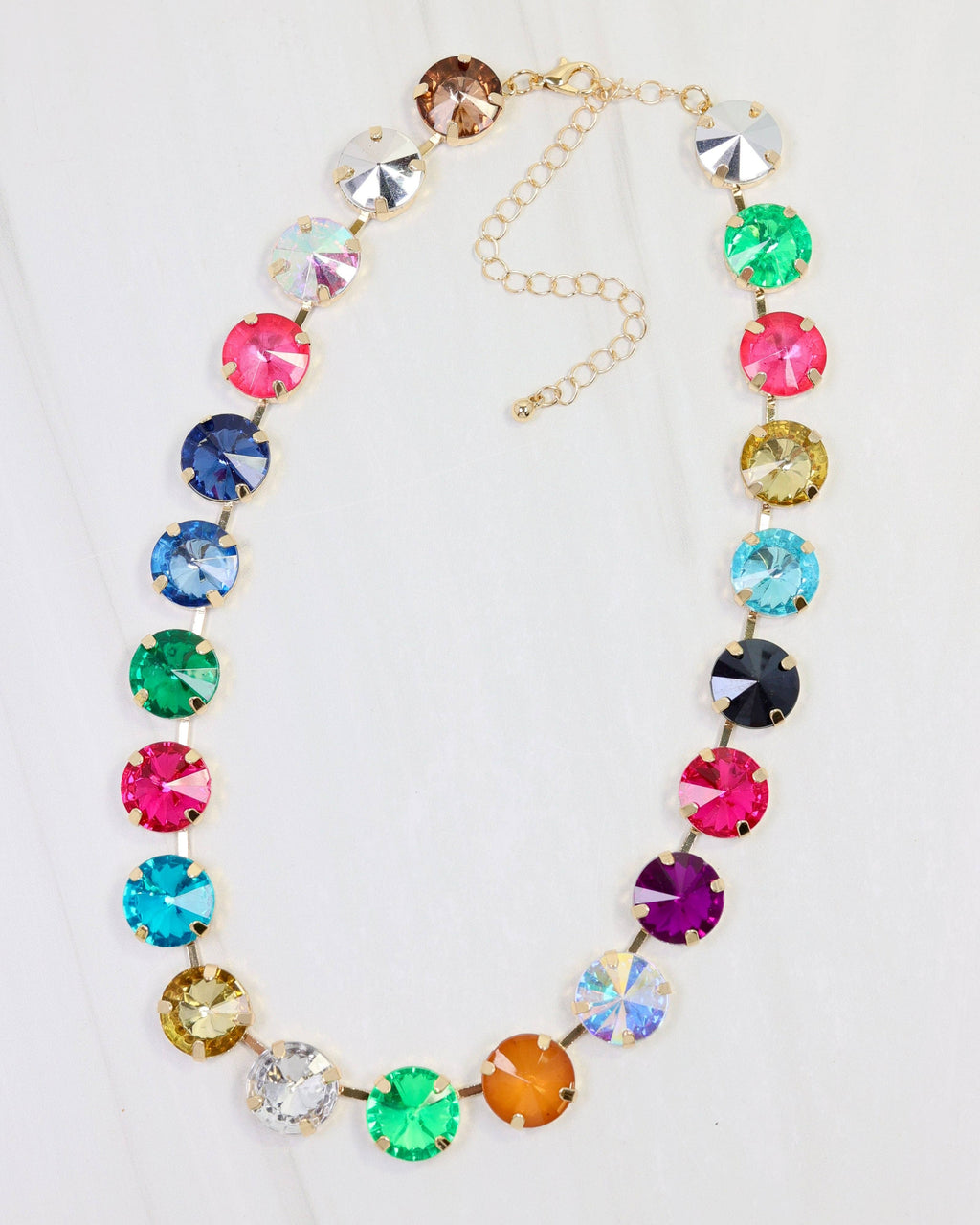 Shalimar Medium Rhinestone Necklace Dark Multi