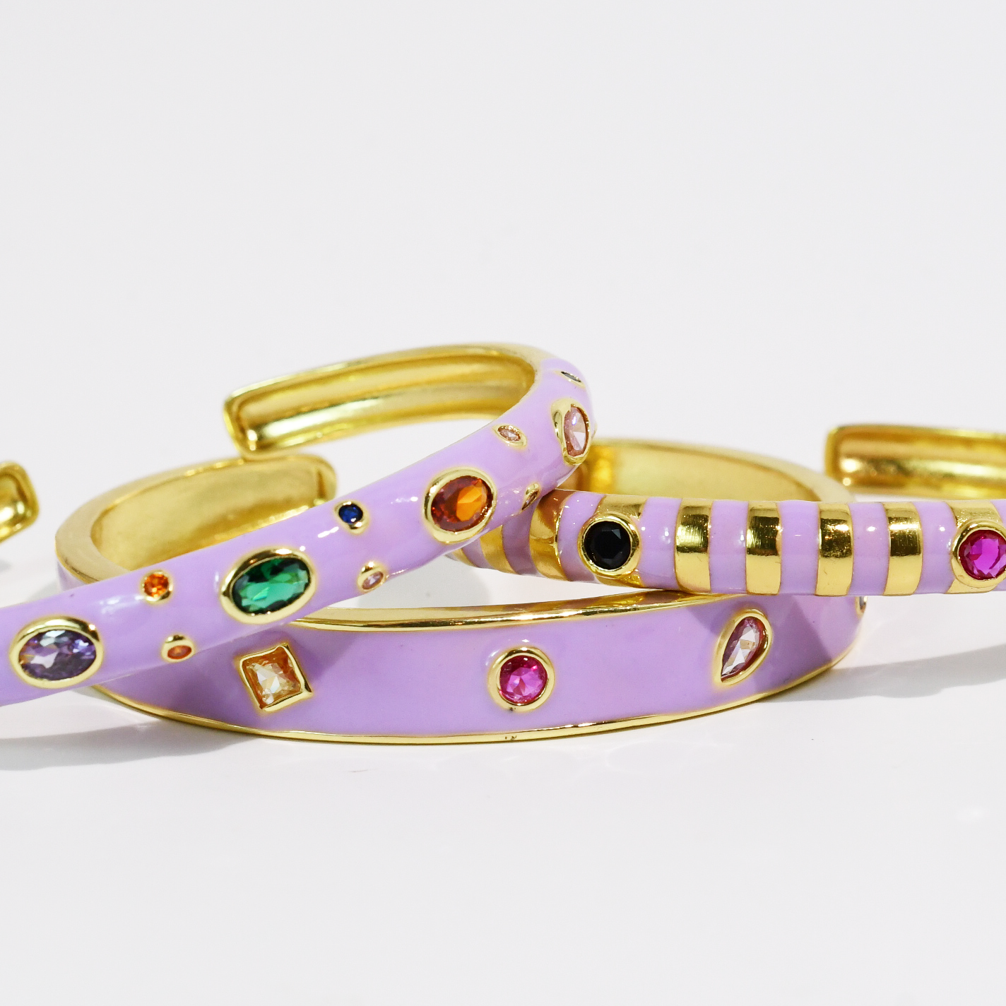 Lilac Confetti Bangle Set