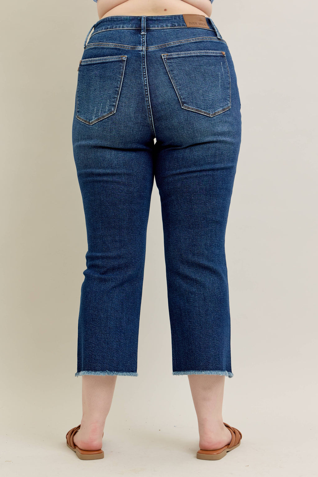 High Waisted Dark Wash Kick Flare- Curvy
