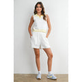 Elastic Waist Tie Hem Short