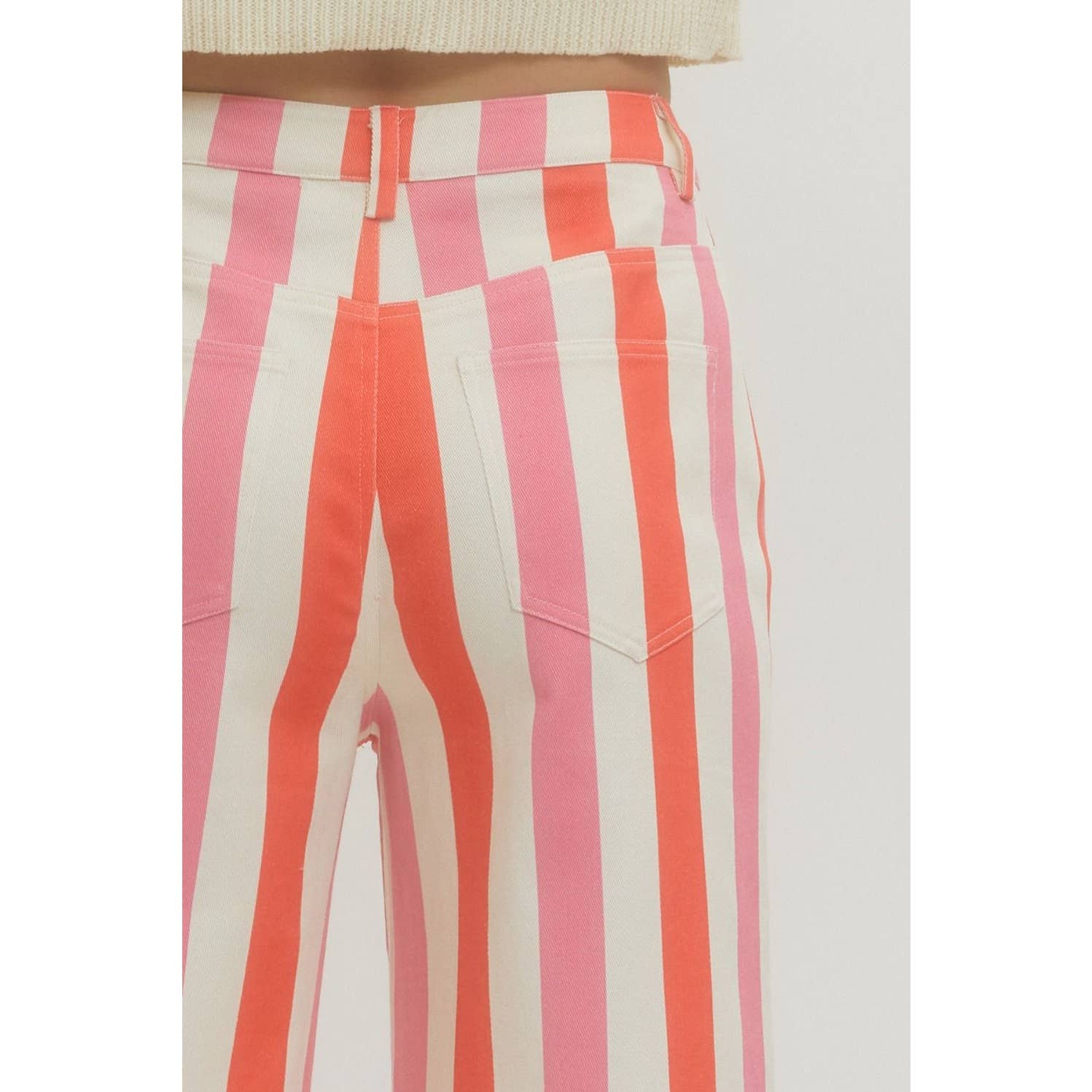 NEW Stripe ankle-wide leg pants