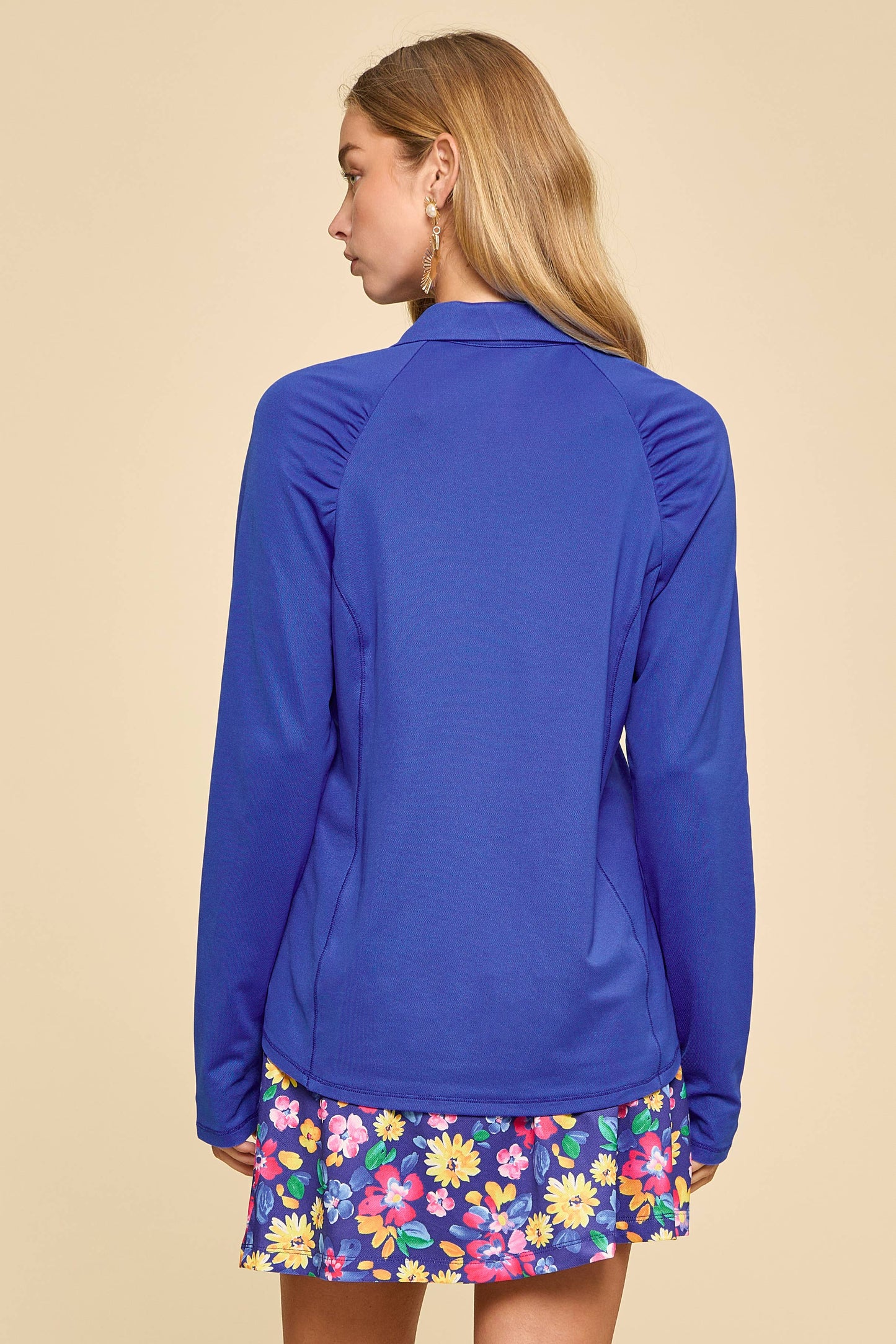 Sun-Cool Shirred Shoulder Long Sleeve Blouse