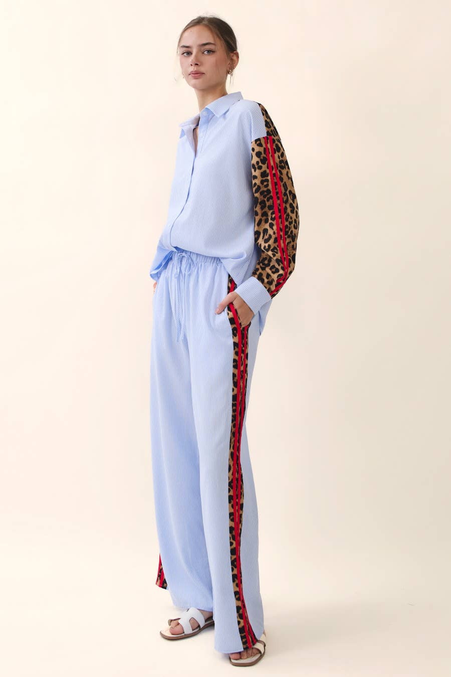 Wide Leg Stripe Pants