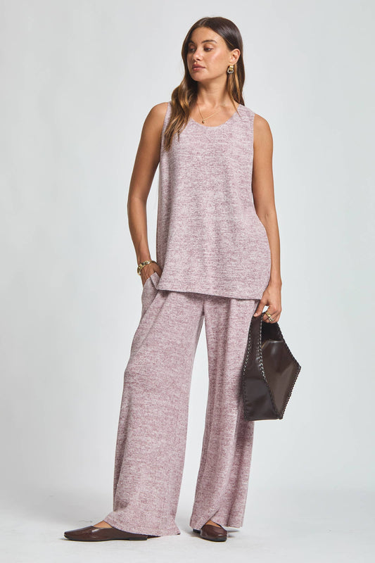 3 Piece Set Soft Tank + Cardigan + Relaxed wide leg Pants