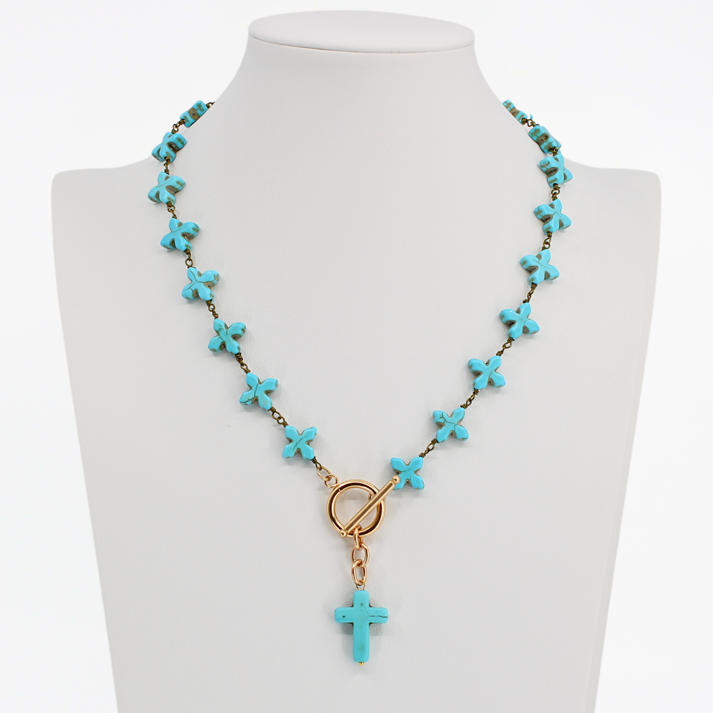 Howlite Cross Rosary Choker Limited Edition Necklace