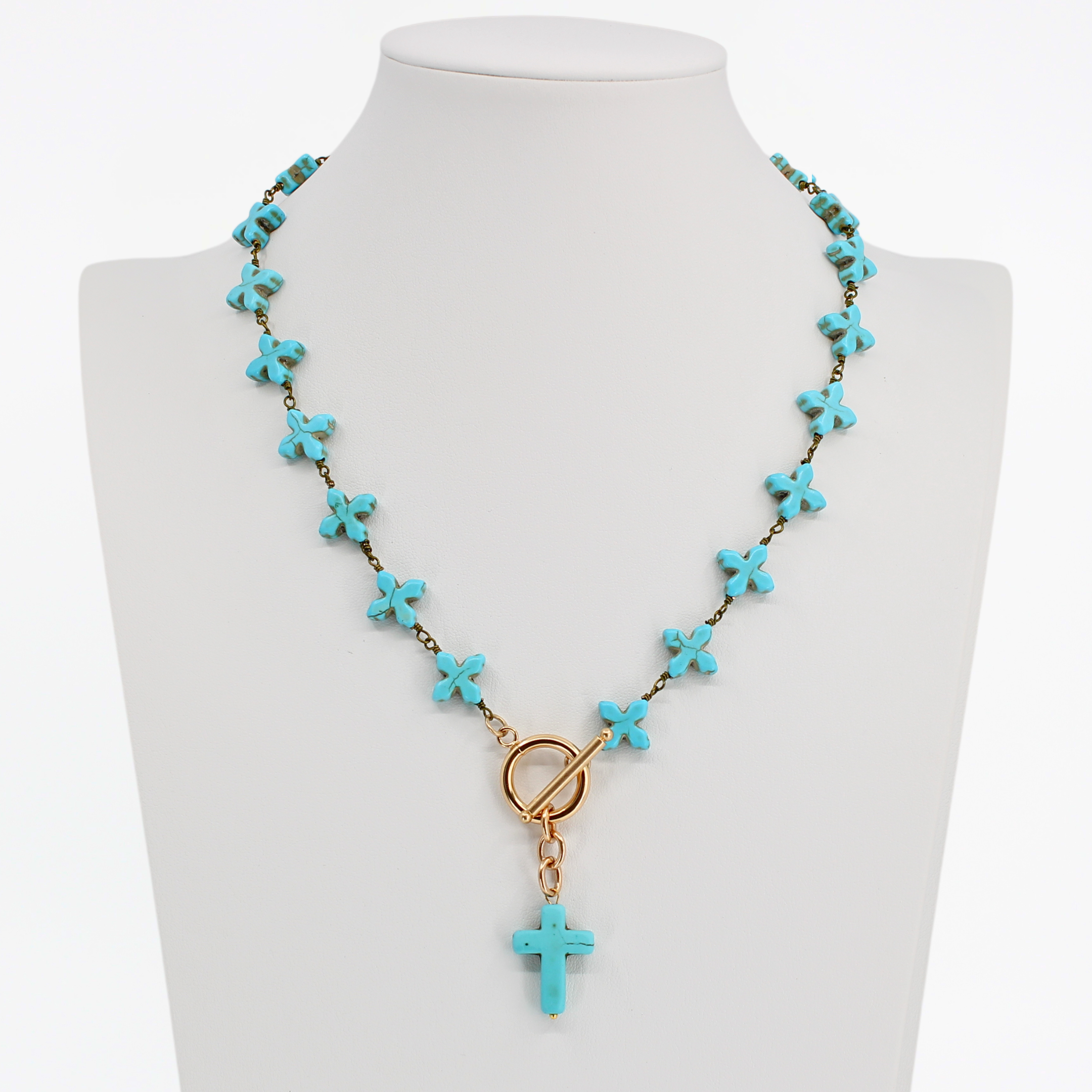 Howlite Cross Rosary Choker Limited Edition Necklace
