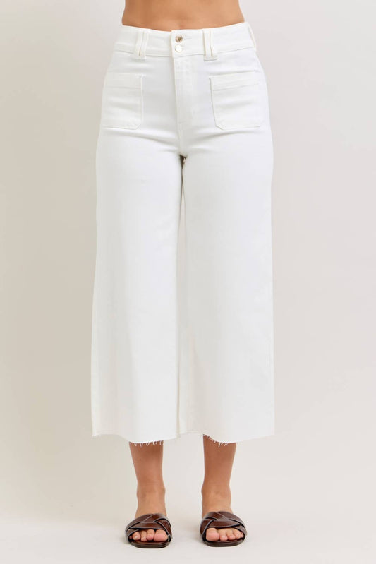 Wide Crop           High-Waisted Front Pocket
