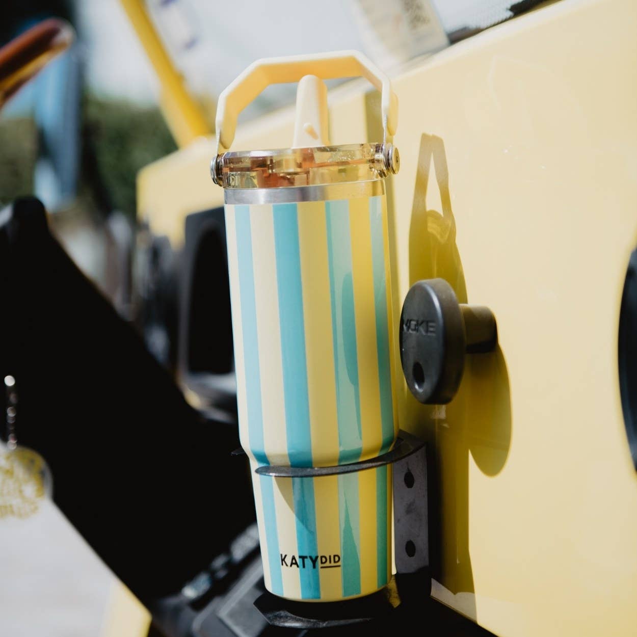 Yellow and Aqua Striped 30 Oz Cabana Tumbler