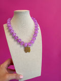Game Day Tiger Charm Necklace - Lavender - Small Tiger