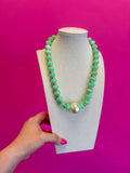 Bauble Bead with Pearl Necklace - Mint