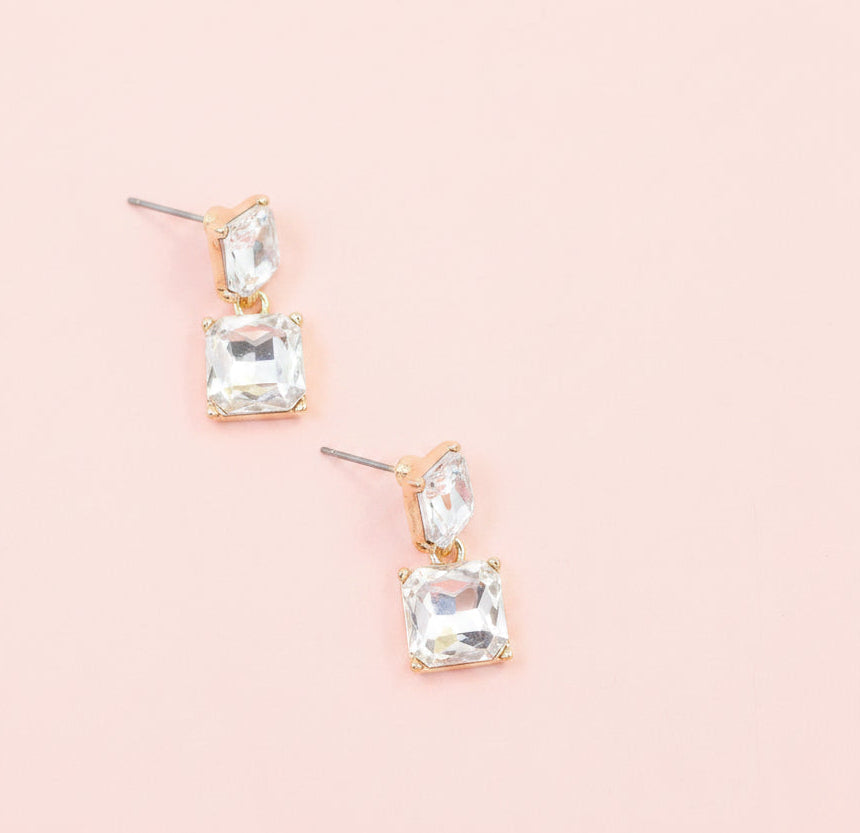 Dupree Crystal Drop Earring Clear