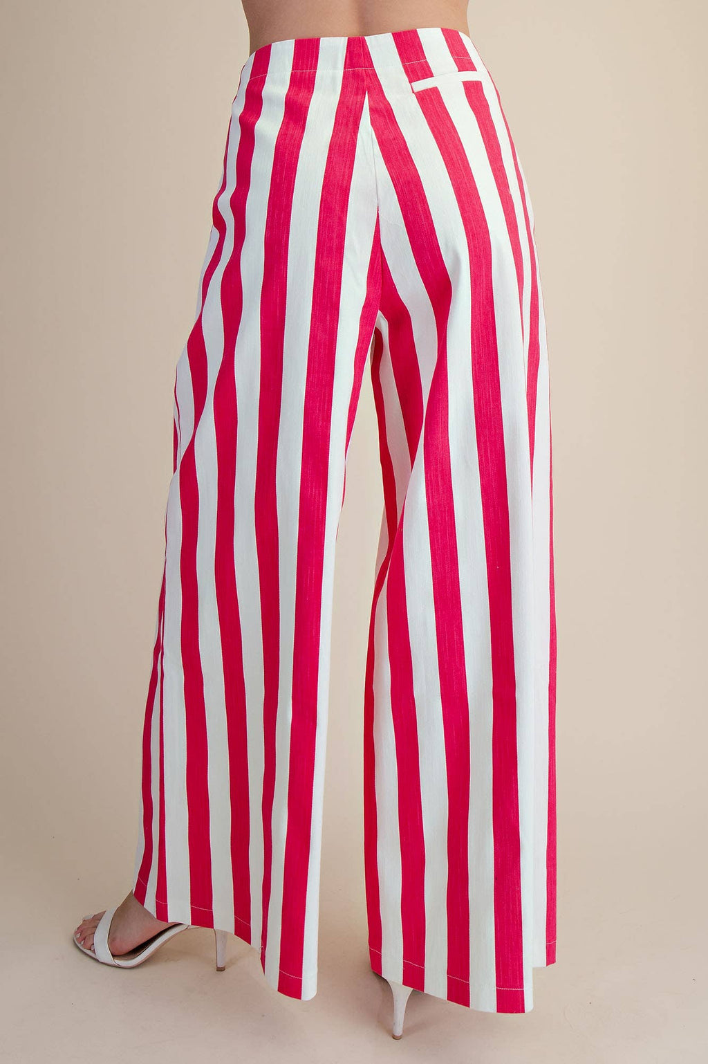 Mid-Rise Wide Leg Stripe Pants