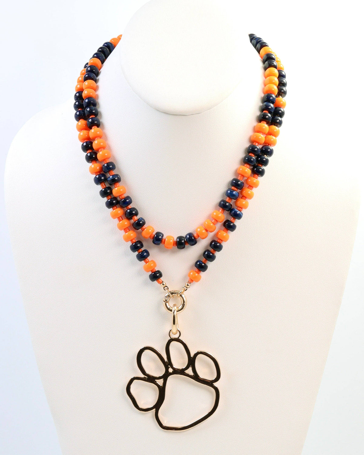 McLane Stone Necklace with Toggle Navy Orange