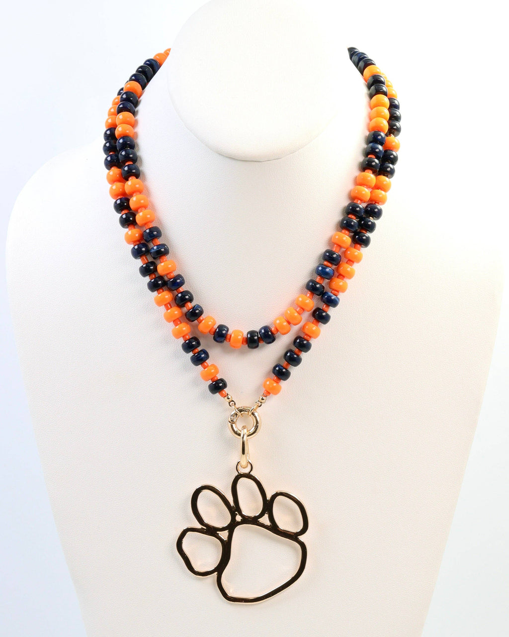 Ellison Stone Necklace Navy Orange