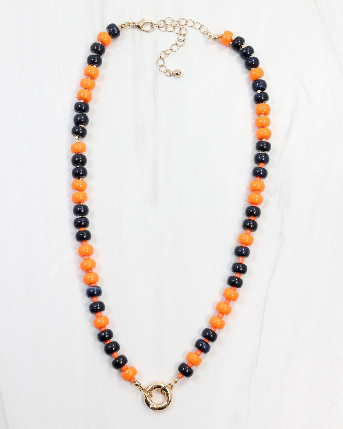 McLane Stone Necklace with Toggle Navy Orange