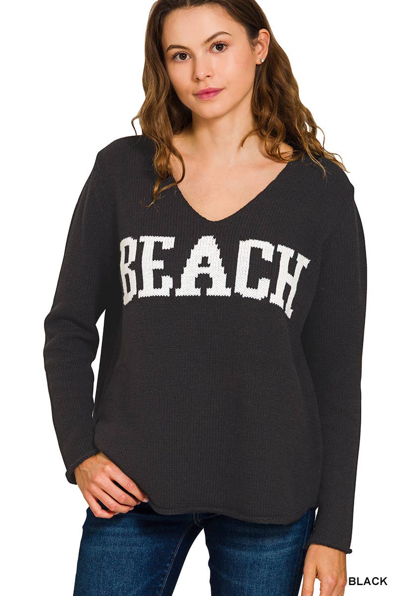 Beach V Neck Sweater