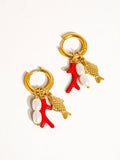18K Gold Dip Non-Tarnish Fish Pearl Earring