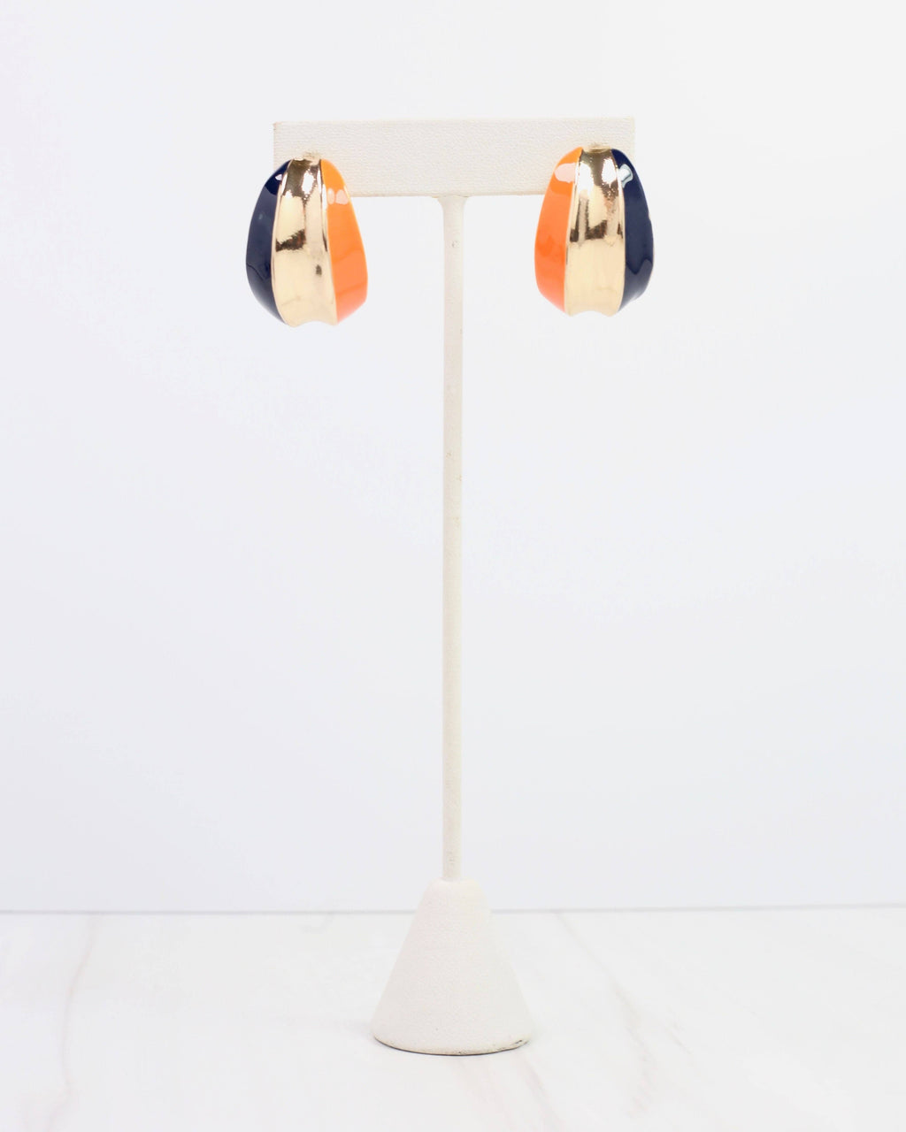 Penney Hoop Earring Navy Orange