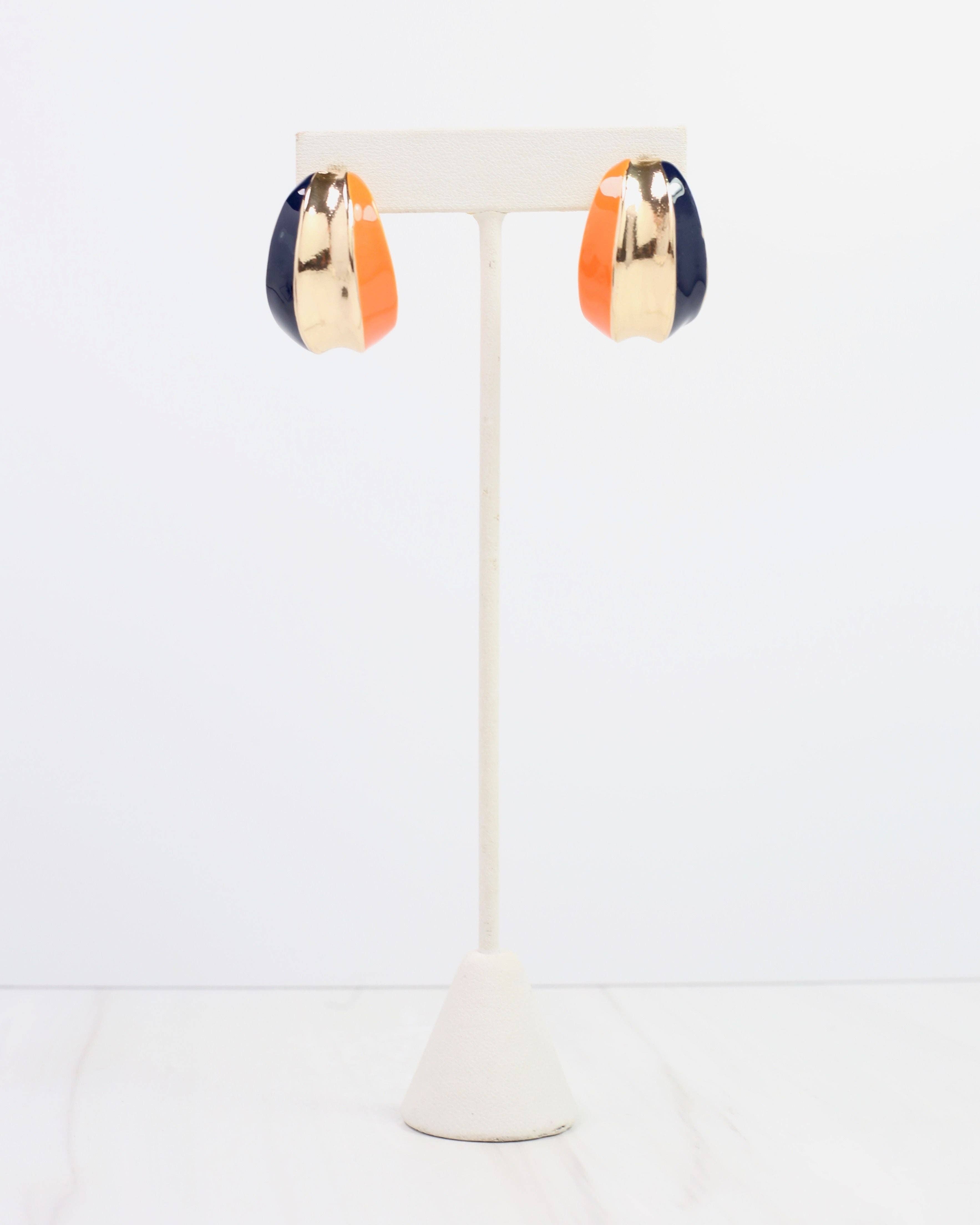 Penney Hoop Earring Navy Orange