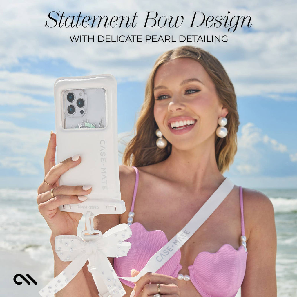 Case-Mate Ivory Pearl Bow Waterproof Floating Pouch