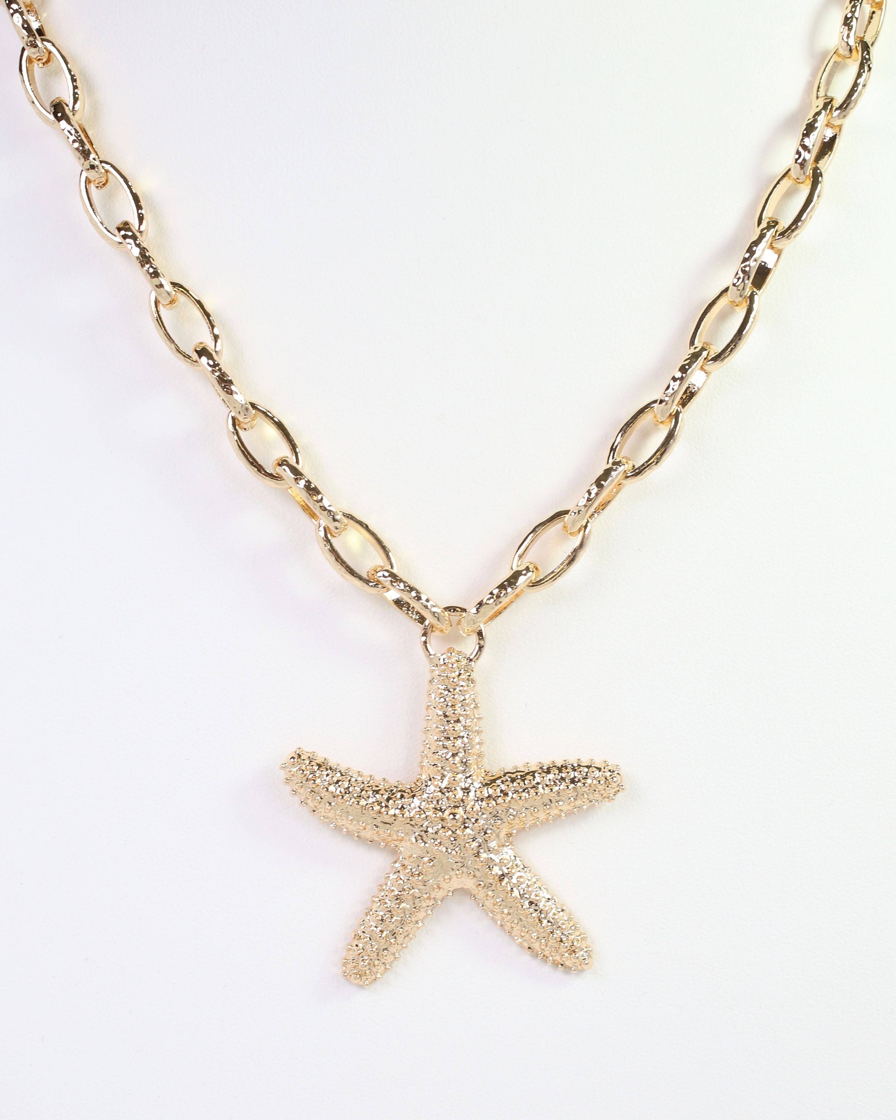 Parma Starfish Link Necklace Gold