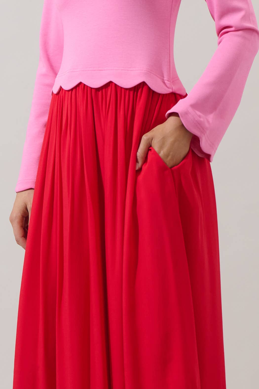Zenie Color Block Midi Dress