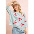 Sequin LOBSTERS PATCHED KNIT SLEEVE TOP