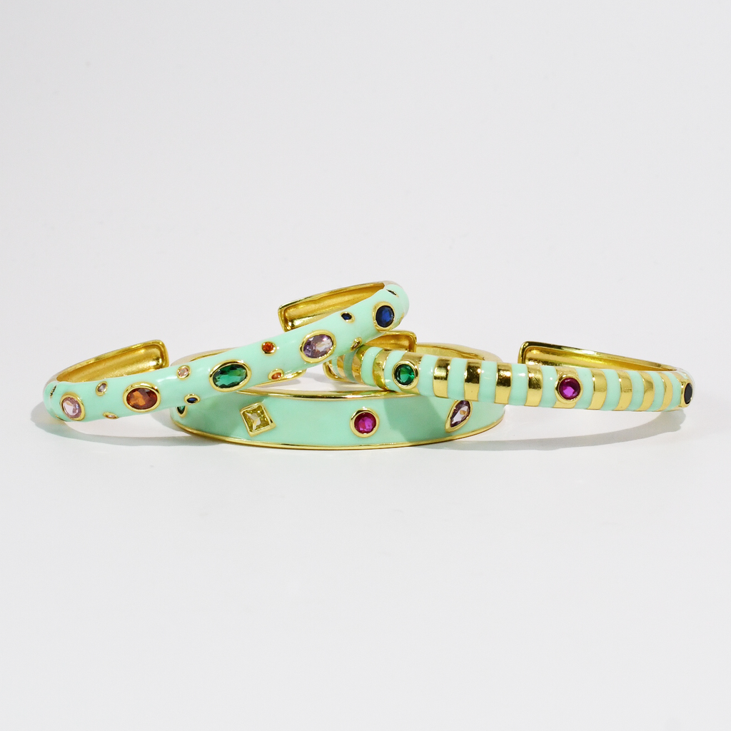 Mint Confetti Bangle