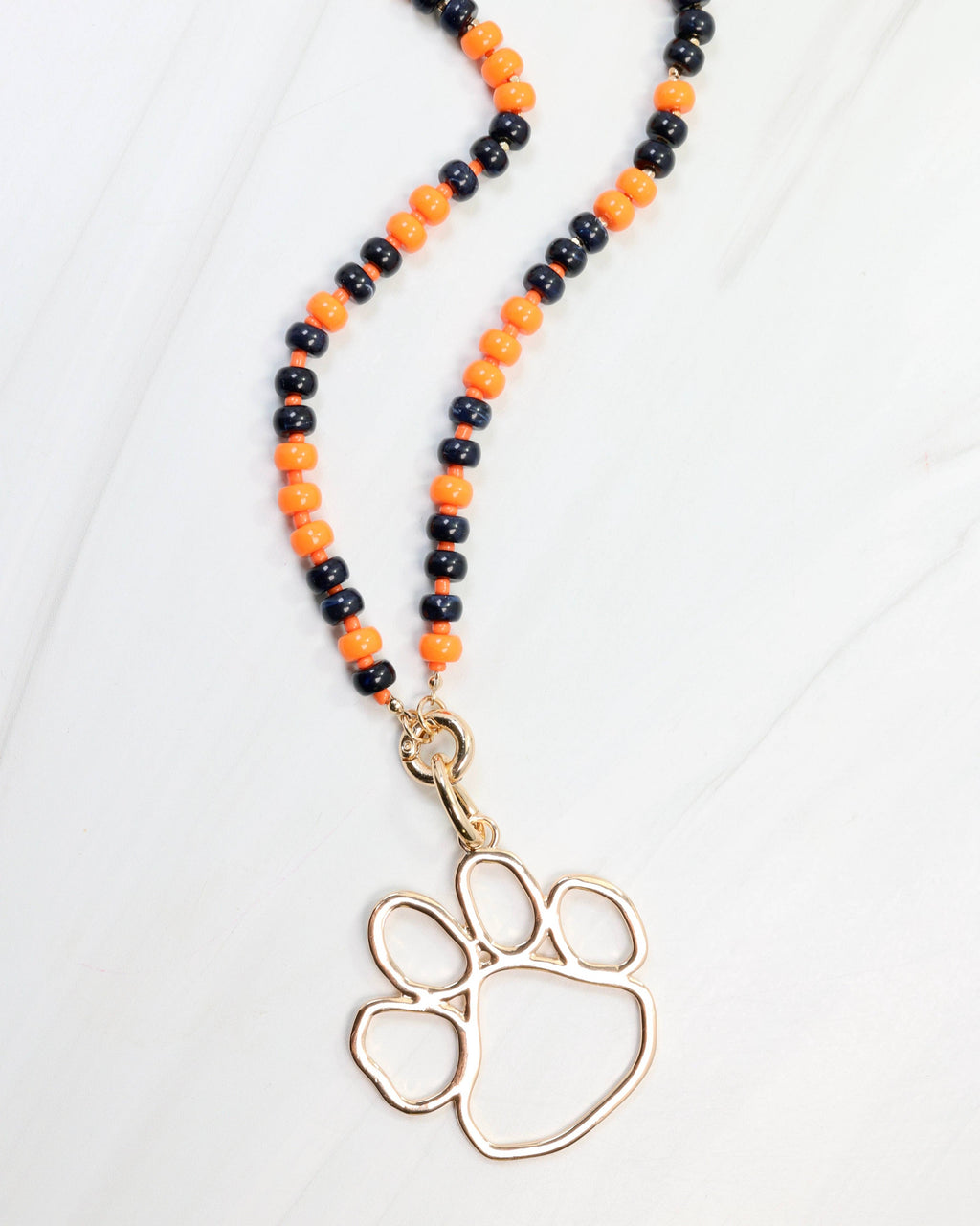 McLane Stone Necklace with Toggle Navy Orange
