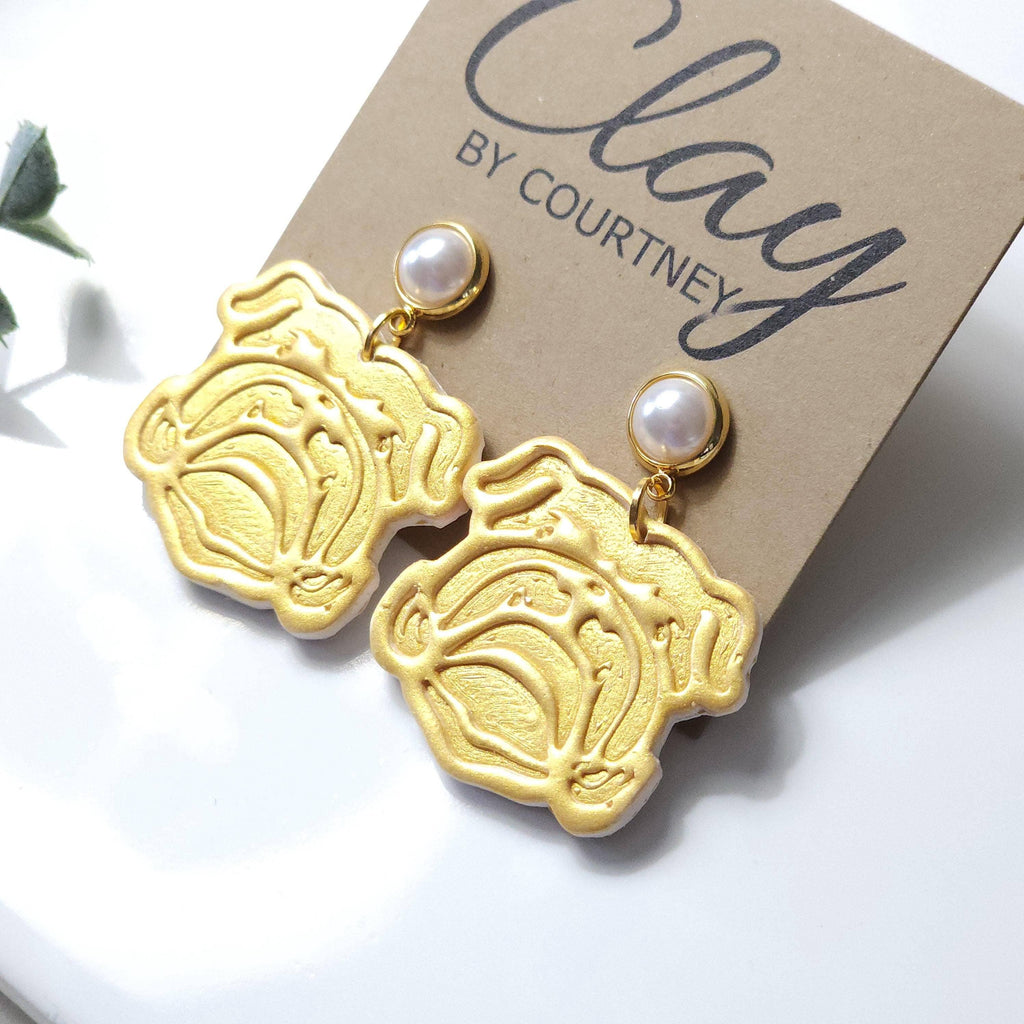 Handcrafted Bulldog Dangle Earring
