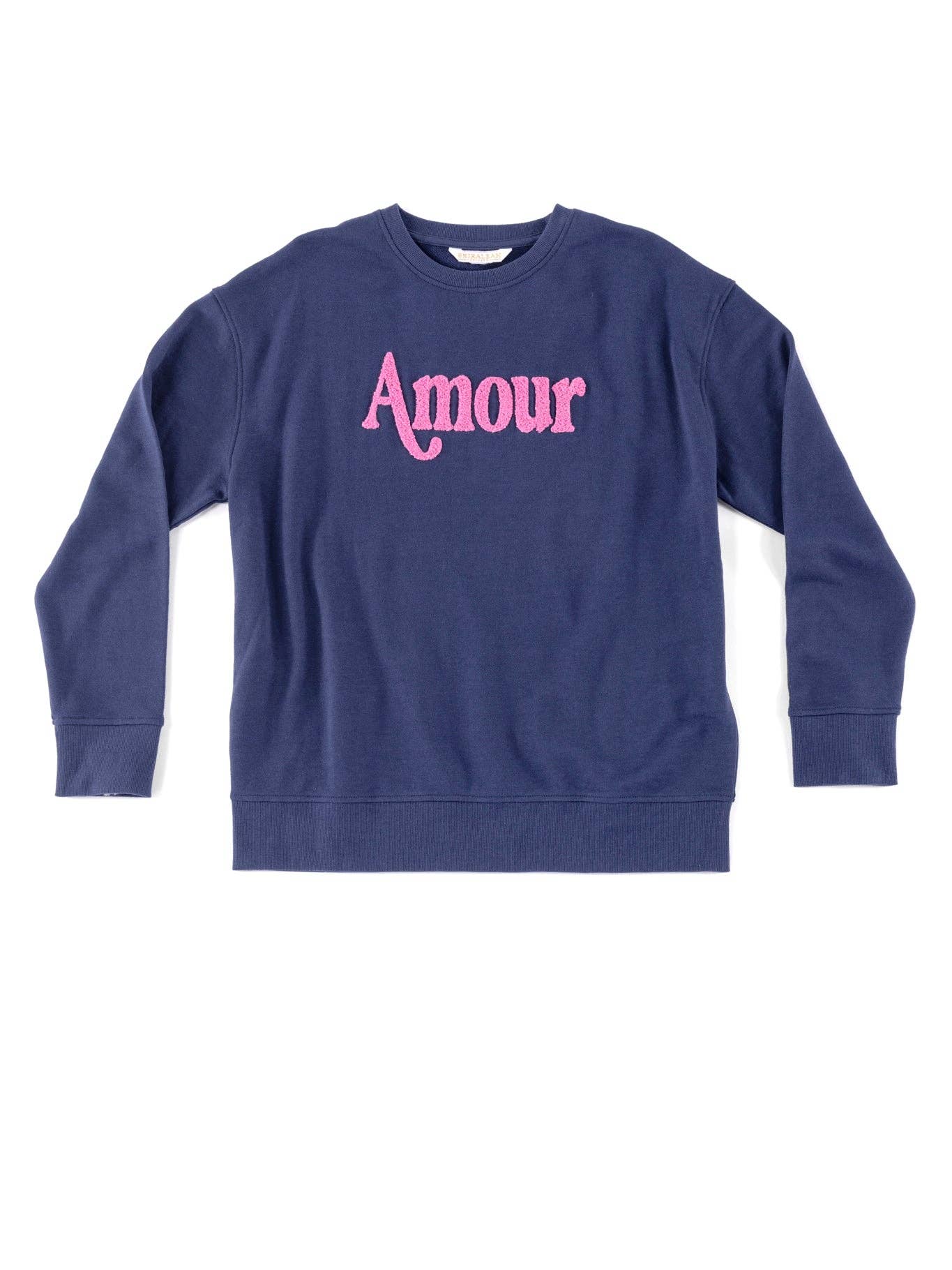 "AMOUR" SWEATSHIRT Navy/Pink