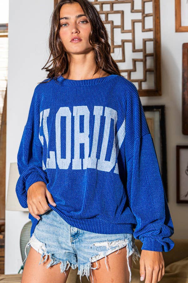 'Florida' Comfy Oversize Graphic Sweatshirt, Gameday