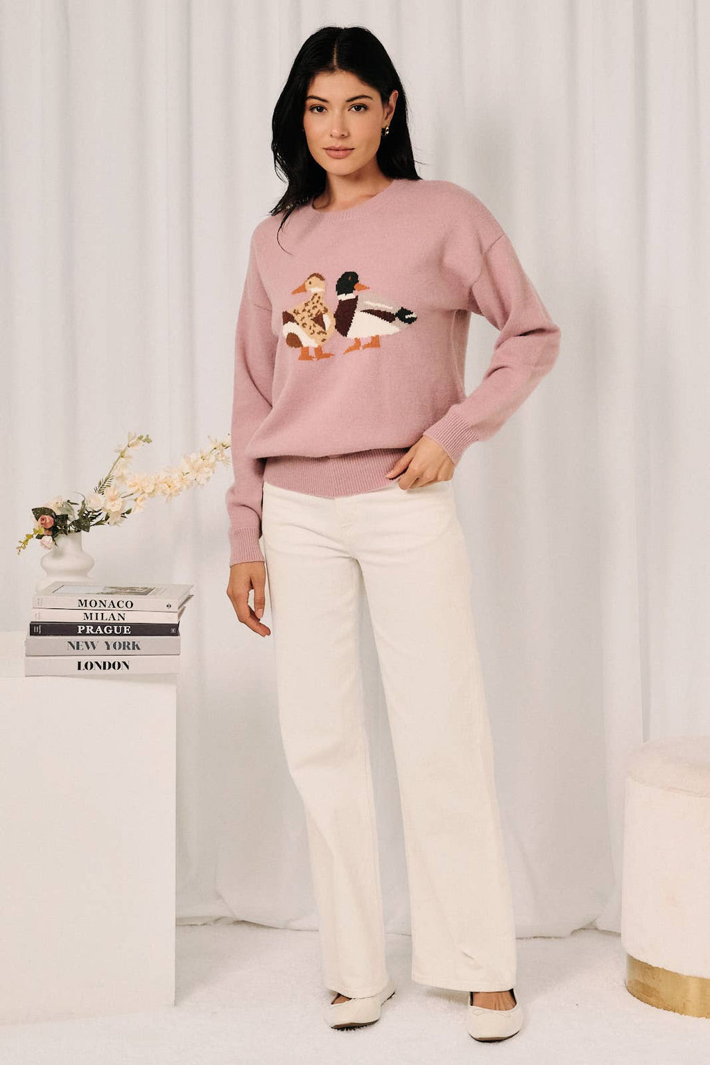 Round Neck Long-Sleeve  "MALLARD DUCK" Sweater
