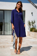 Curvy Collared Shirt Dress w/ Pockets