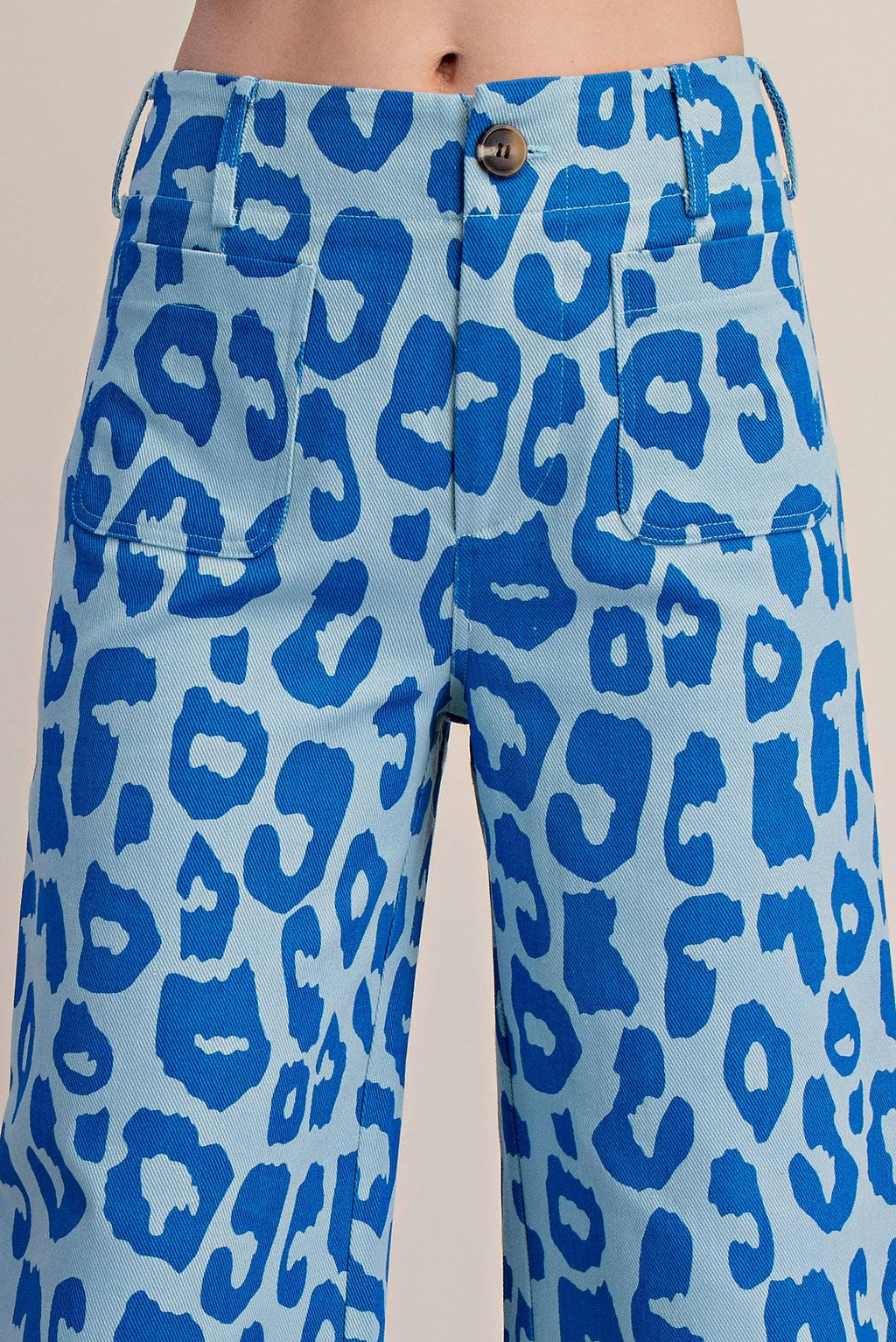 Colette Cropped Wide-Leg Neon Leopard Pants
