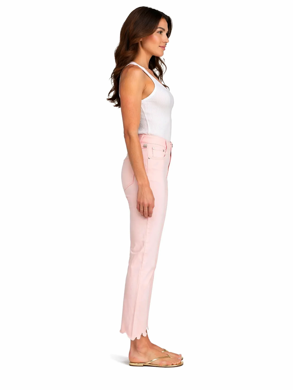 Crop Jean w/ Scalloped Hem