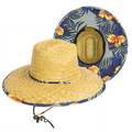 Kenny Blue Leaf Underbrim Straw Lifeguard Hat