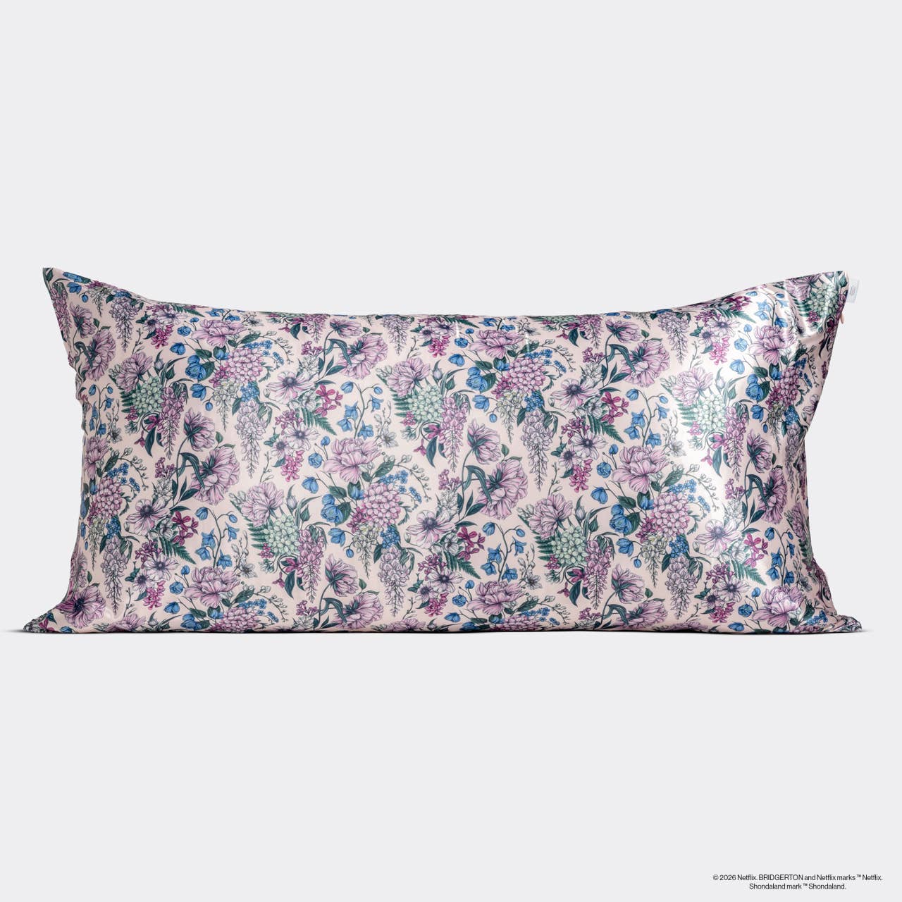 Bridgerton x Kitsch Satin Pillowcase in Garden Toile & Wisteria