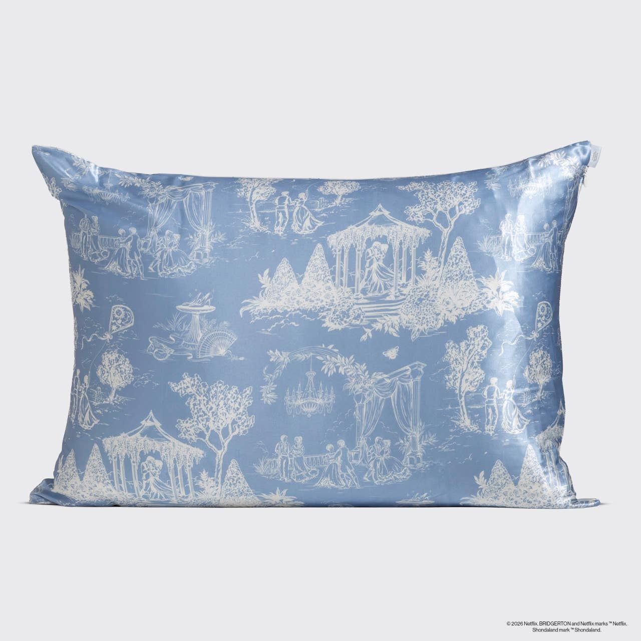 Bridgerton x Kitsch Satin Pillowcase in Garden Toile & Wisteria