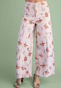Cowboy print wide leg pant