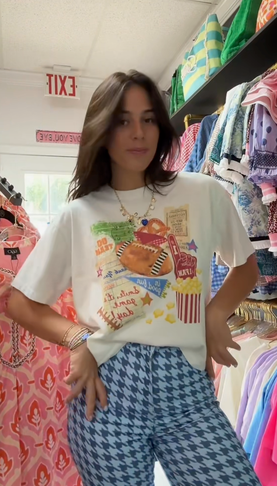 Football Collage Crop Tee