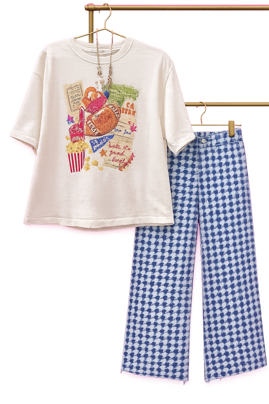 Football Collage Crop Tee
