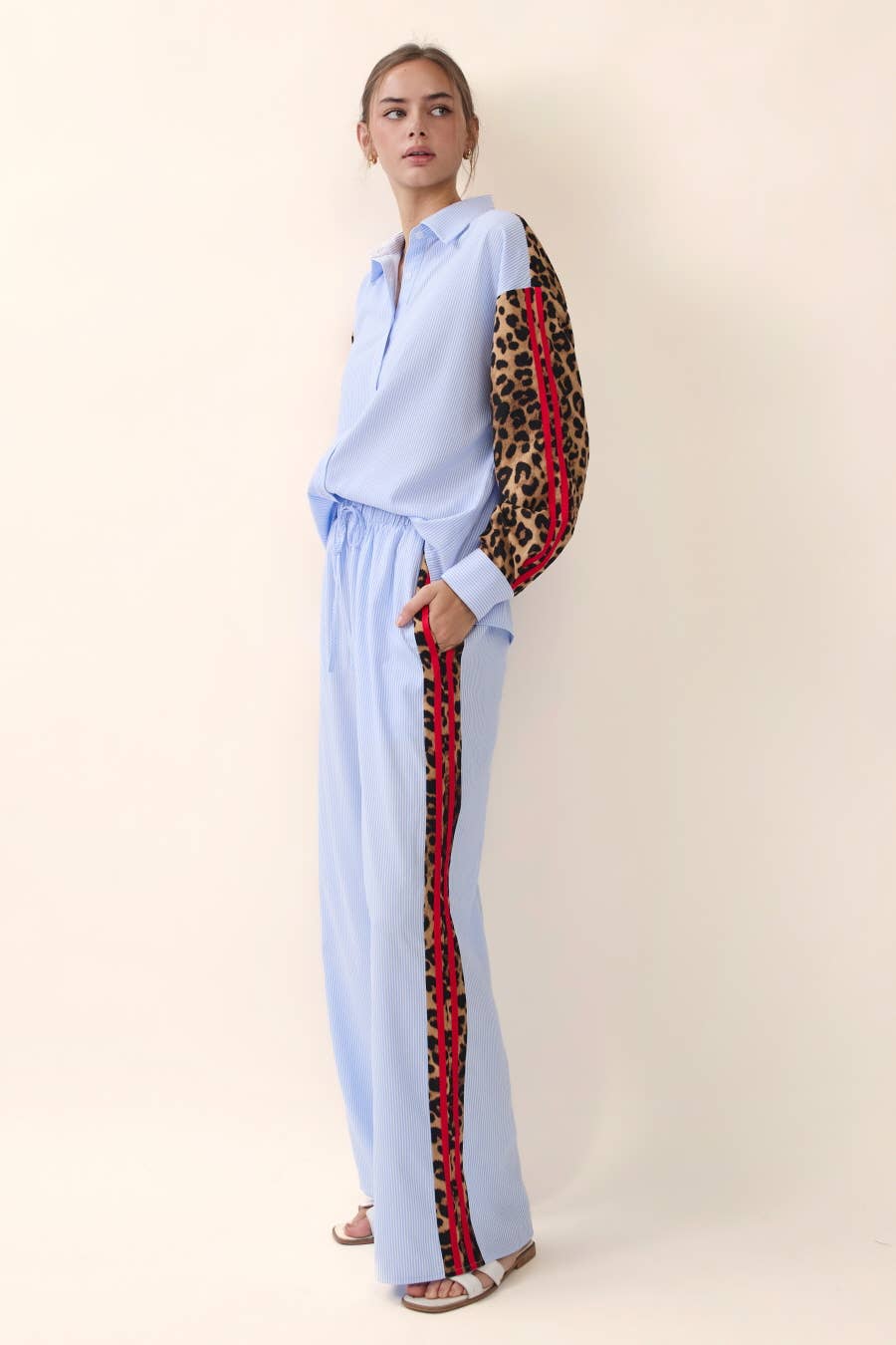Wide Leg Stripe Pants