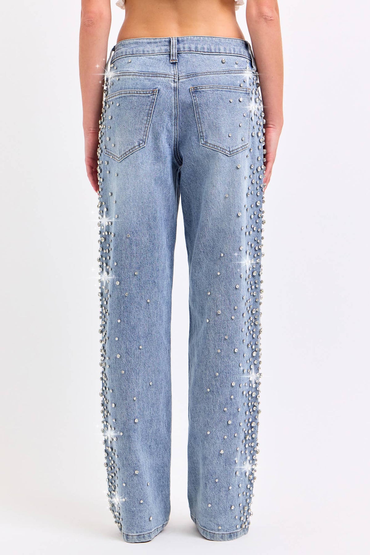 HIGH RISE EMBELLISHED WIDE LEG