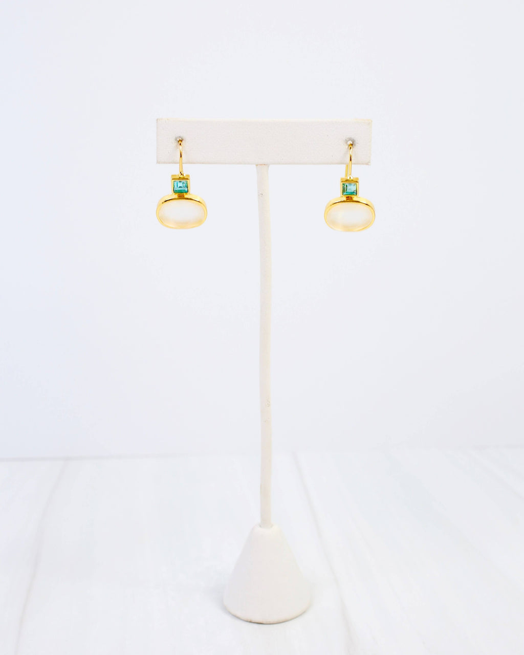 Oceane Seaglass Fish Hook Earring Aqua