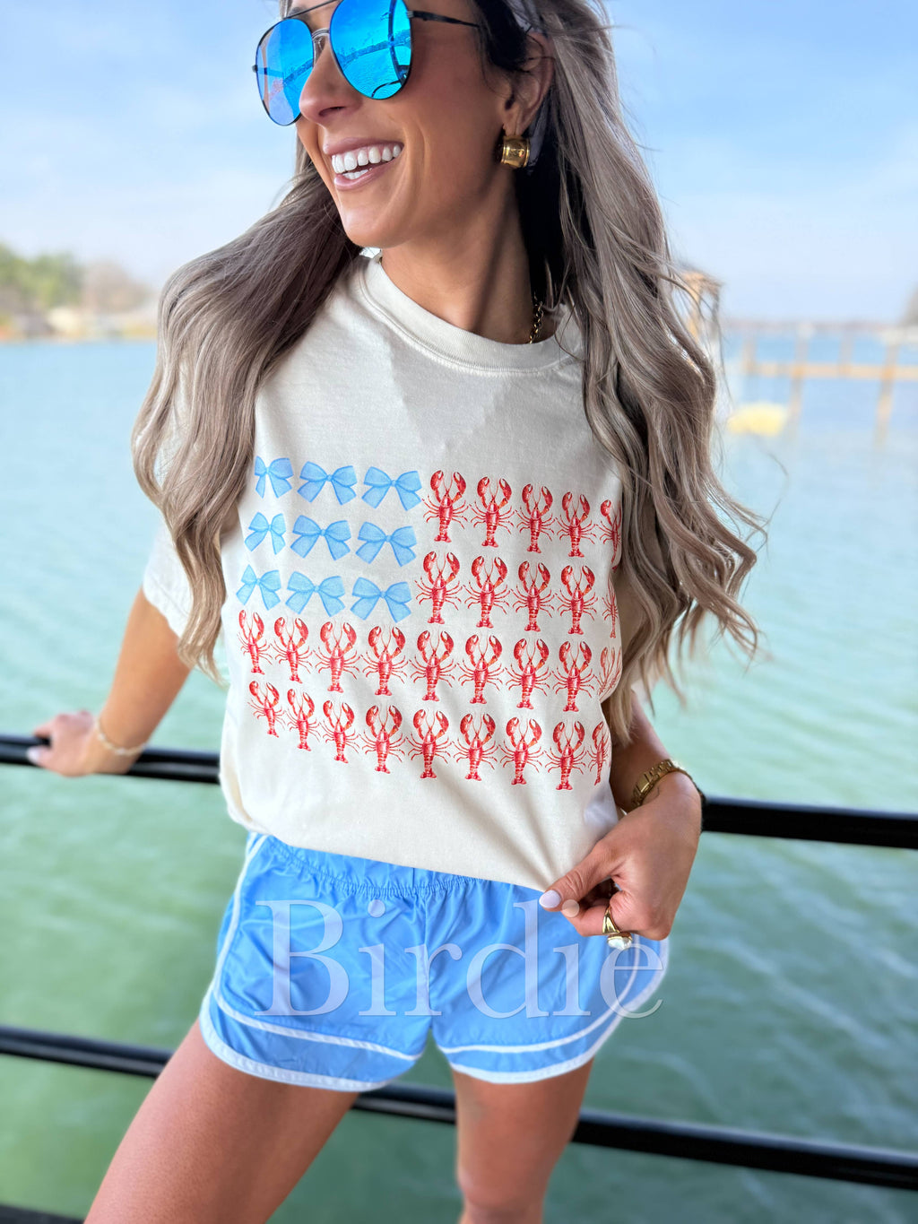 Lobster Bow Flag Graphic Tee on Ivory