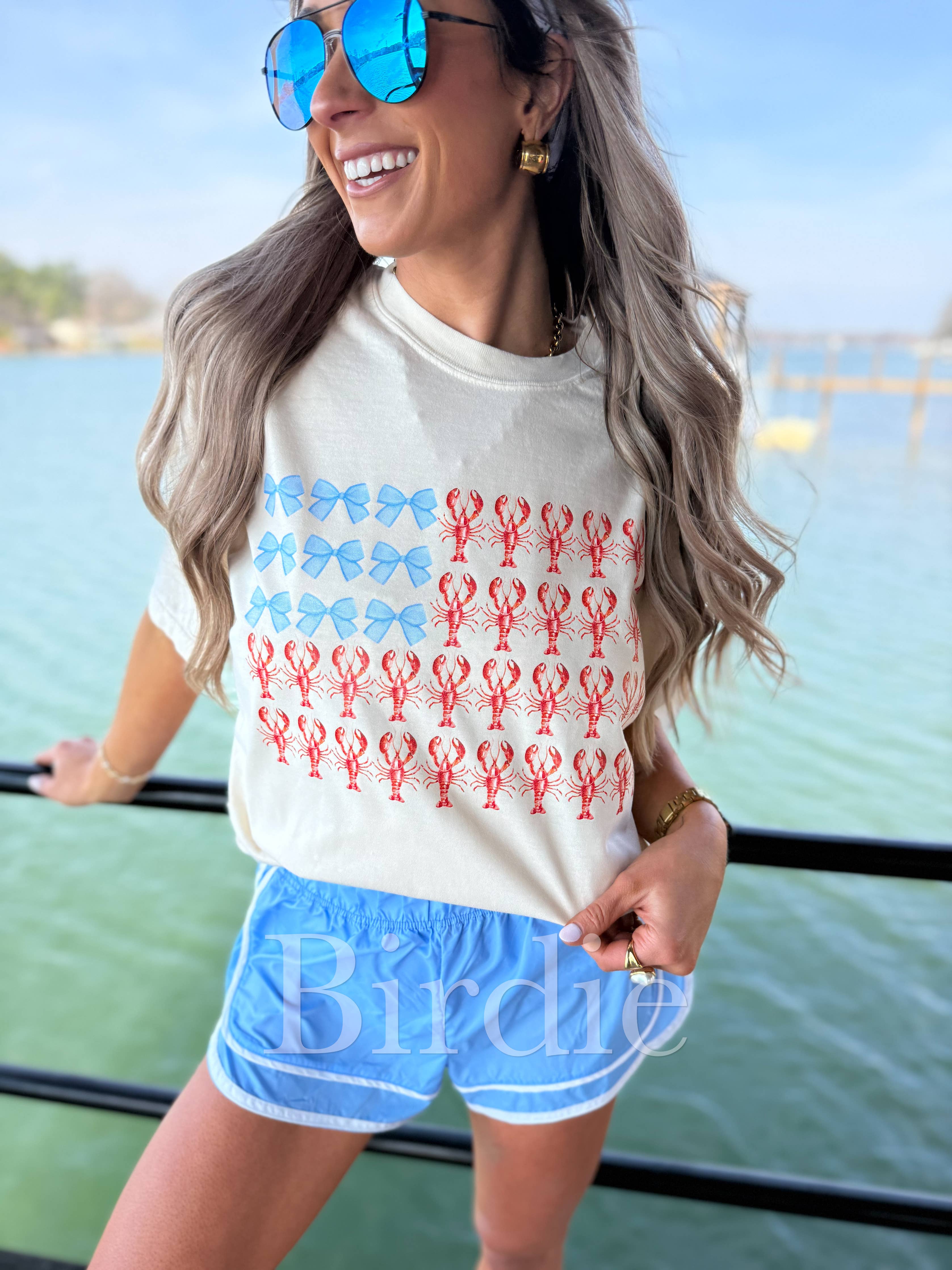Lobster Bow Flag Graphic Tee on Ivory